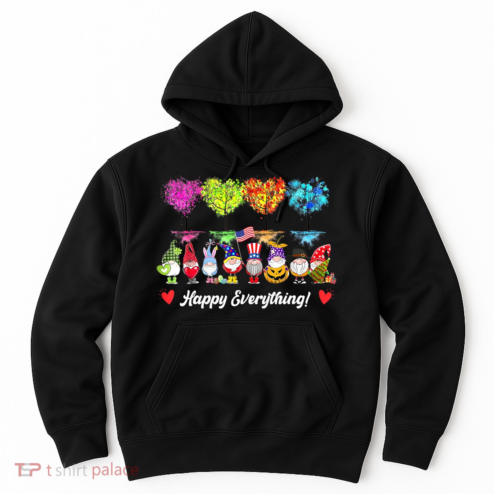 Happy Everything Gnomes Every Seasons All Year Tree Hoodie