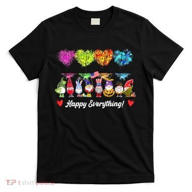 Happy Everything Gnomes Every Seasons All Year Tree T-Shirt