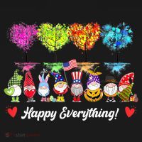 Happy Everything Gnomes Every Seasons All Year Tree Backpack thumb 2