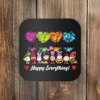 Happy Everything Gnomes Every Seasons All Year Tree Coaster thumb 0