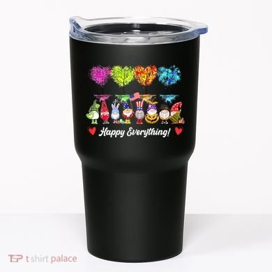 Happy Everything Gnomes Every Seasons All Year Tree Tumbler