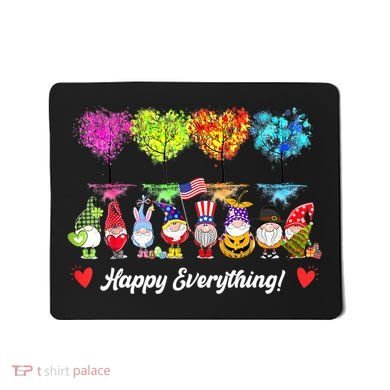 Happy Everything Gnomes Every Seasons All Year Tree Mousepad