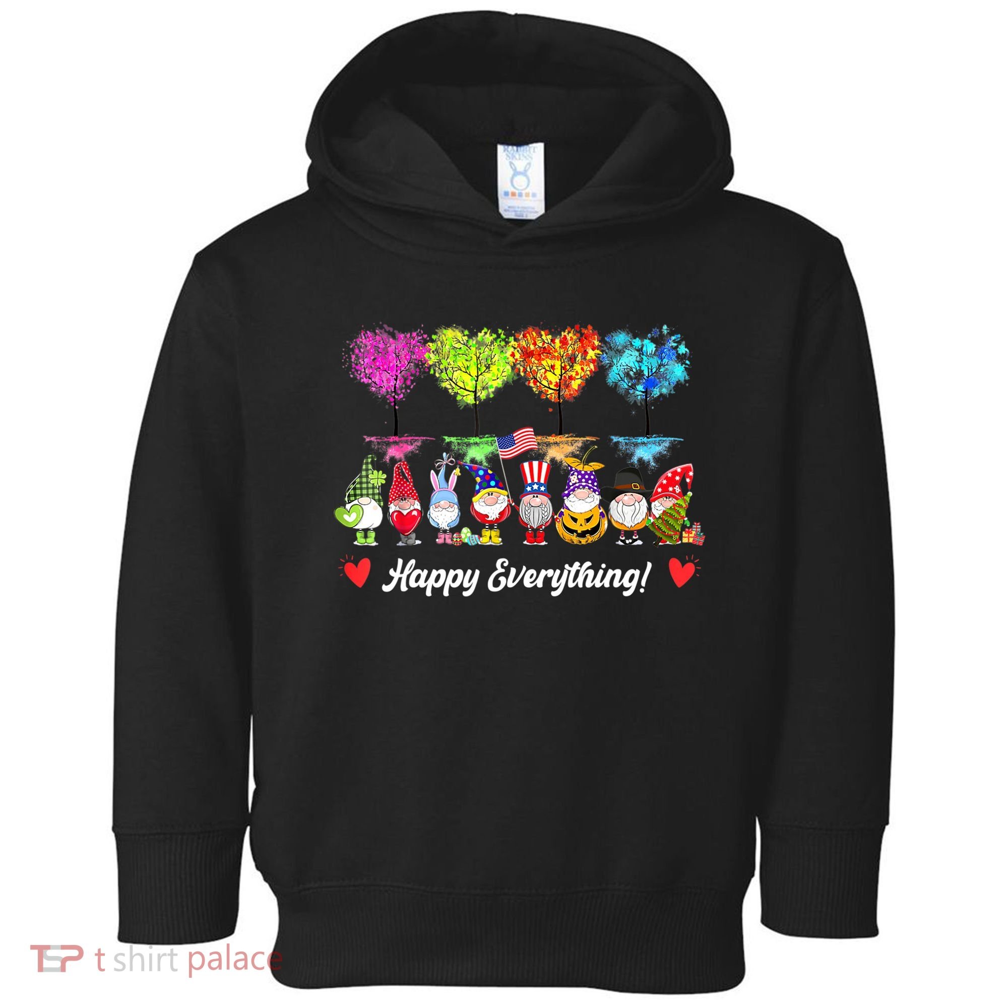 Happy Everything Gnomes Every Seasons All Year Tree Toddler Hoodie