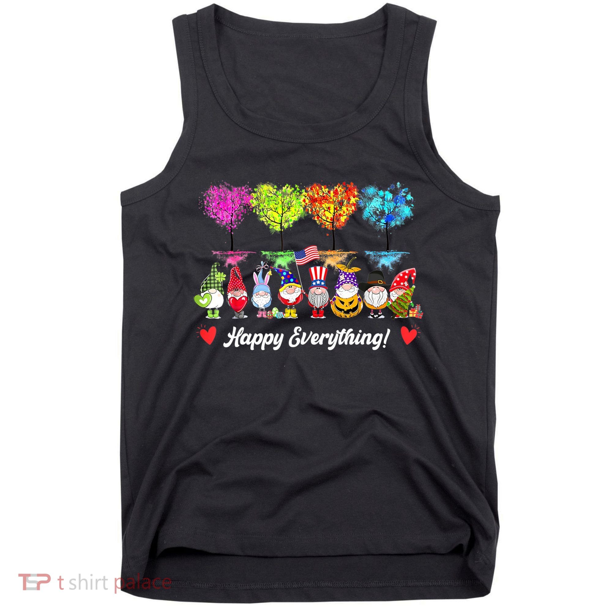 Happy Everything Gnomes Every Seasons All Year Tree Tank Top