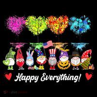 Happy Everything Gnomes Every Seasons All Year Tree Women's T-Shirt thumb 6