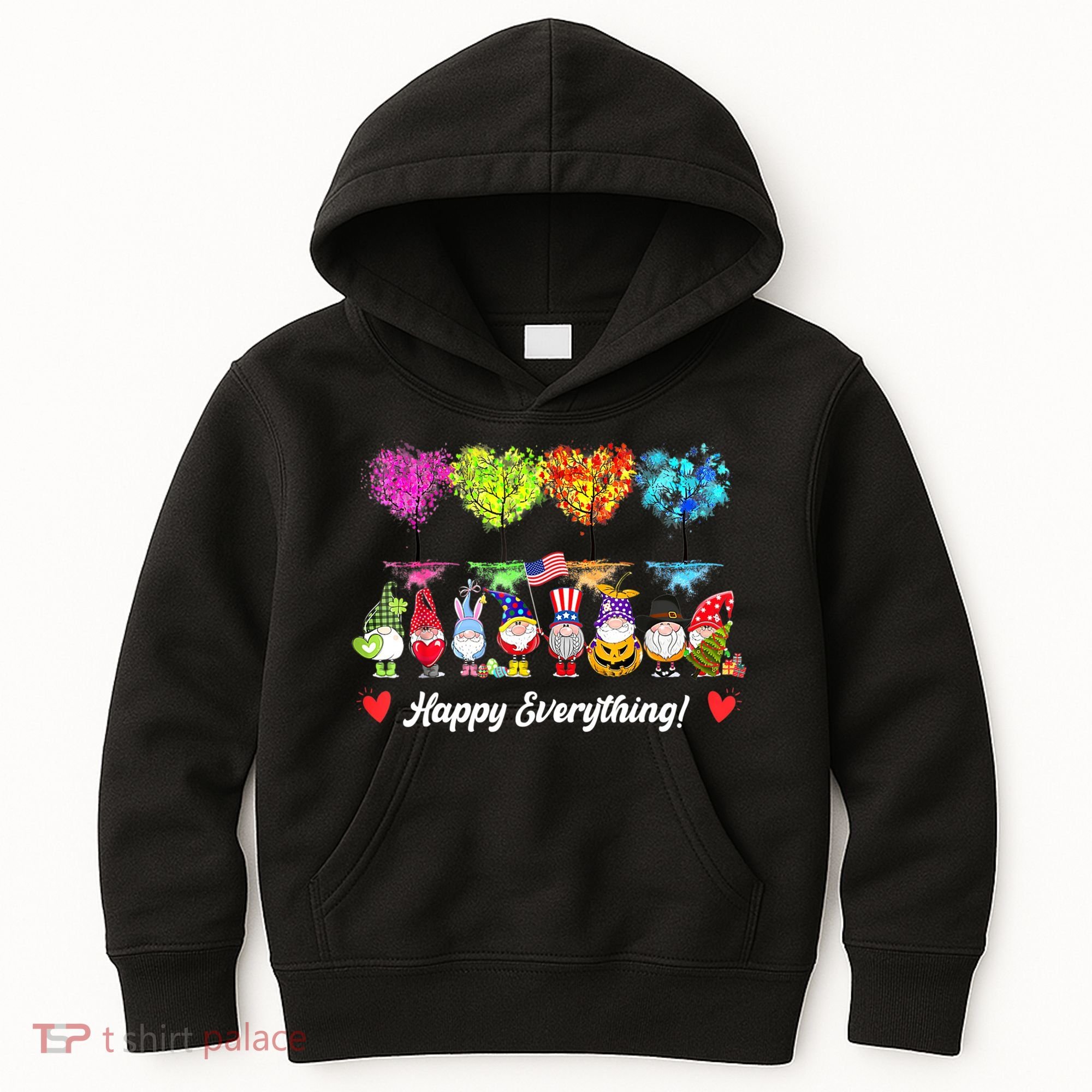 Happy Everything Gnomes Every Seasons All Year Tree Kids Hoodie