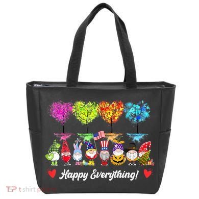 Happy Everything Gnomes Every Seasons All Year Tree Tote Bag