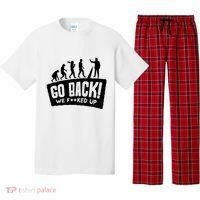 Human Evolution Go Back We F*Cked Up Pajama Set thumb 0
