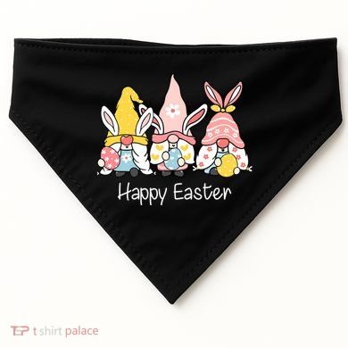 Happy Easter Gnome Holiday Cute Gift USA-Made Doggie Bandana