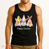 Happy Easter Gnome Holiday Cute Gift Tank Top thumb 3