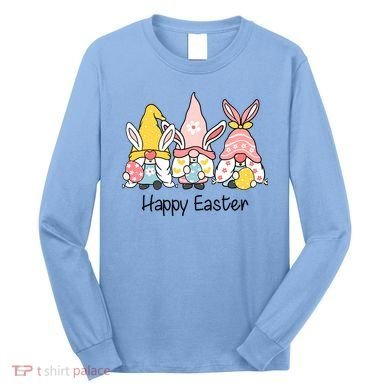 Happy Easter Gnome Holiday Cute Gift Long Sleeve Shirt