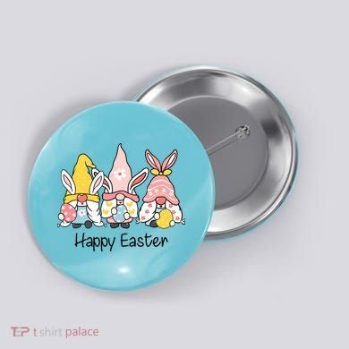 Happy Easter Gnome Holiday Cute Gift Button