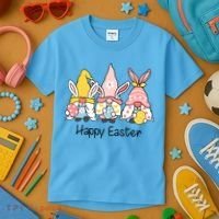 Happy Easter Gnome Holiday Cute Gift Kids T-Shirt thumb 3