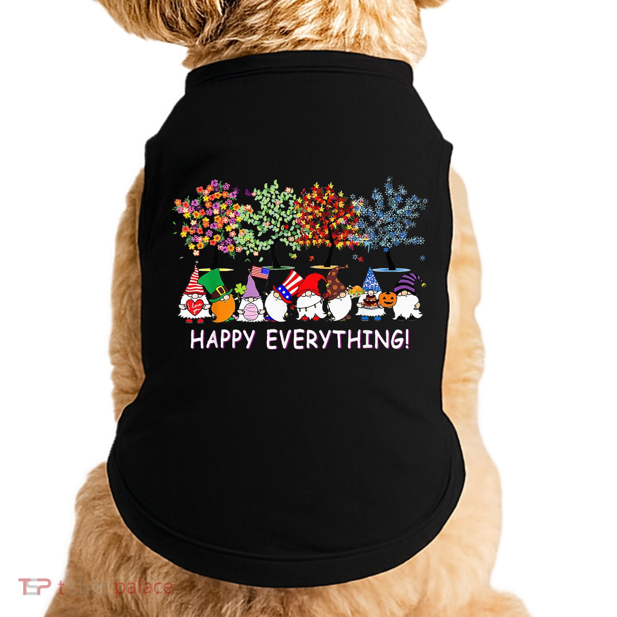 Happy Everything Gnomies Gnomes Holidays Christmas Xmas Doggie Tank
