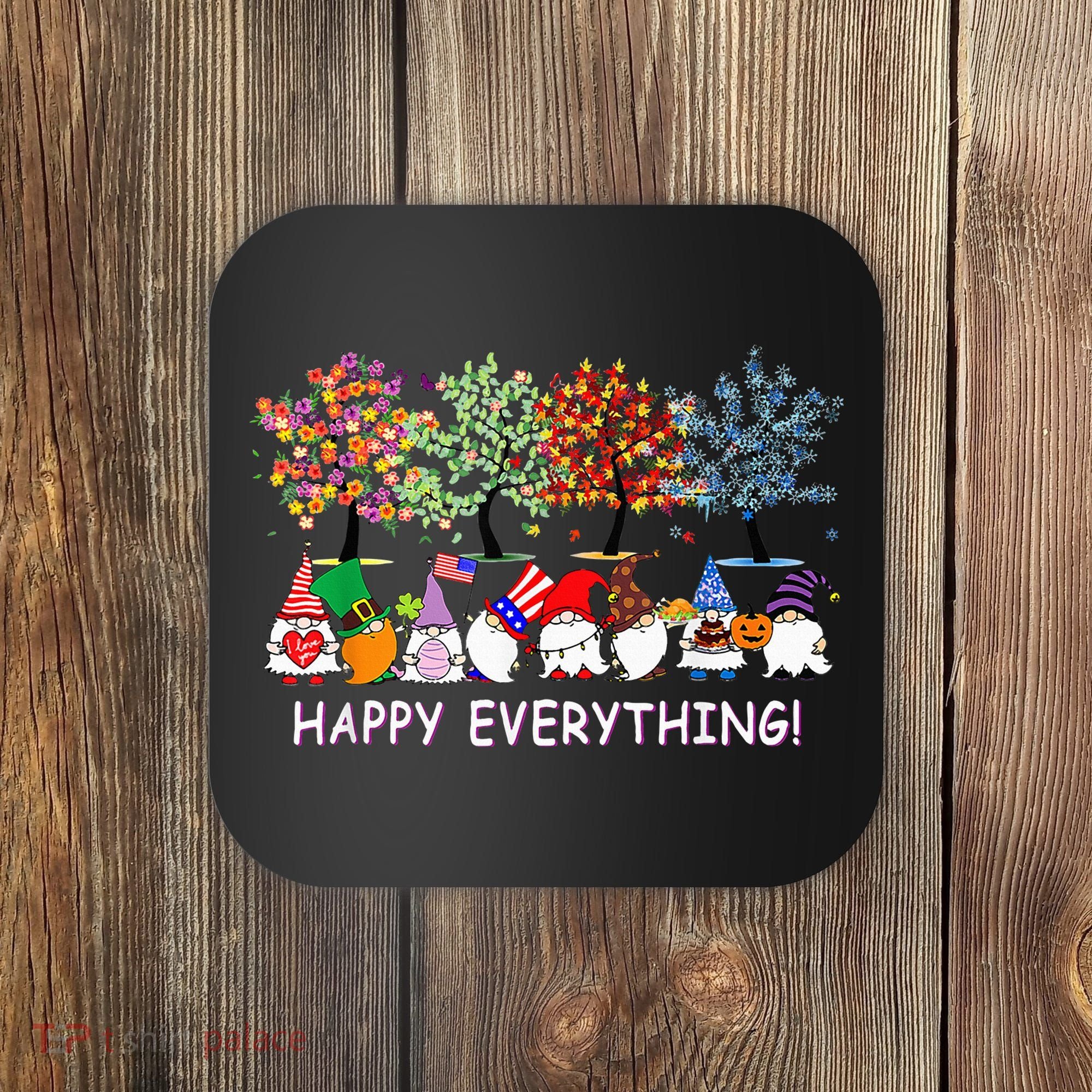 Happy Everything Gnomies Gnomes Holidays Christmas Xmas Coaster