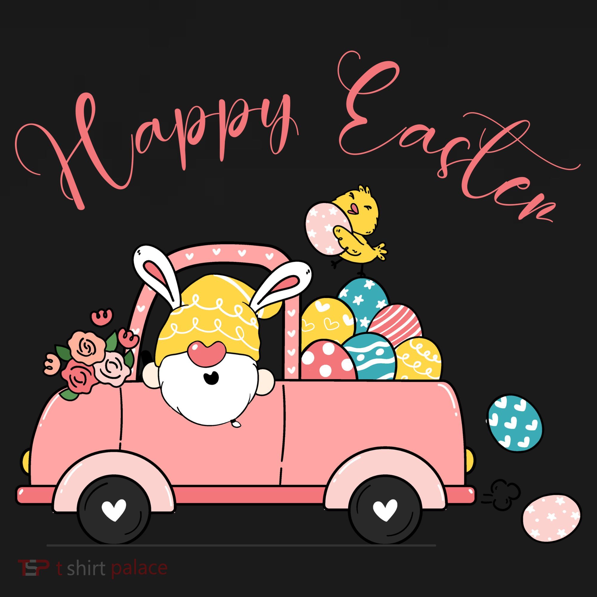 Happy Easter Gnome Truck Holiday Coaster