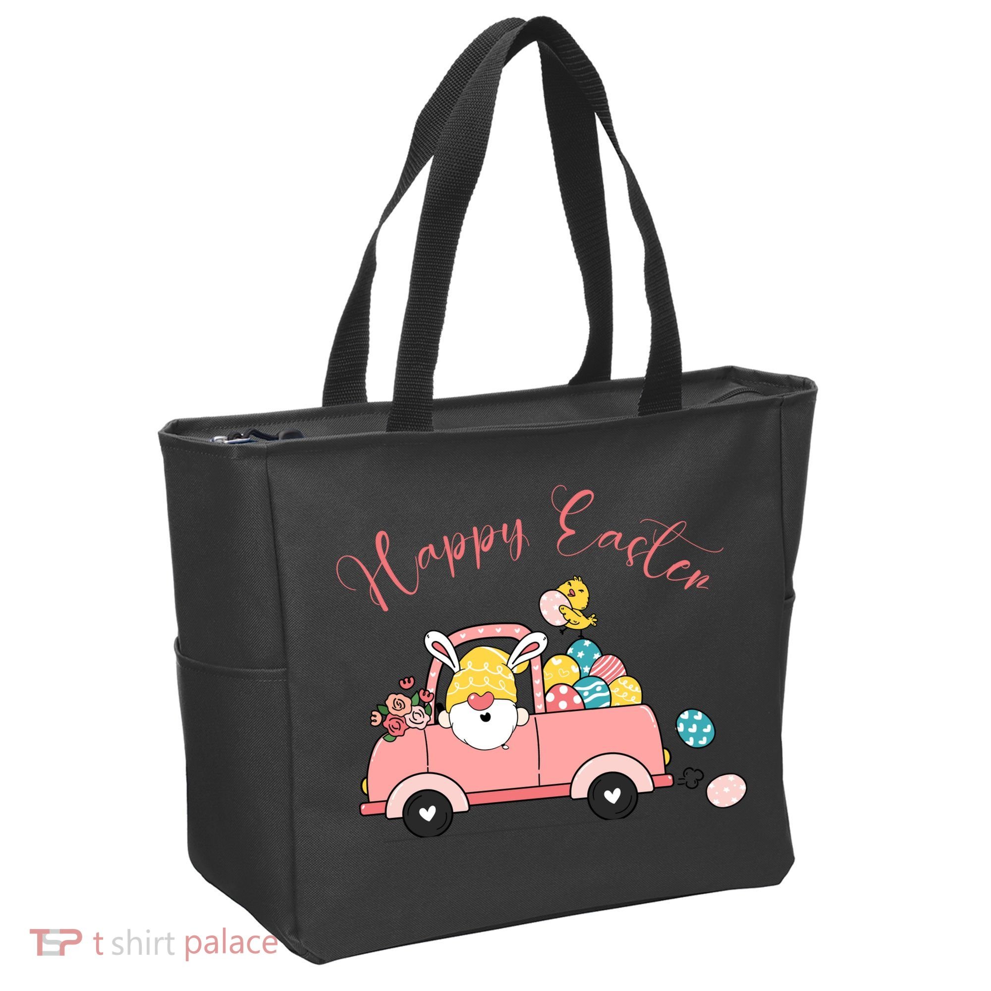 Happy Easter Gnome Truck Holiday Tote Bag