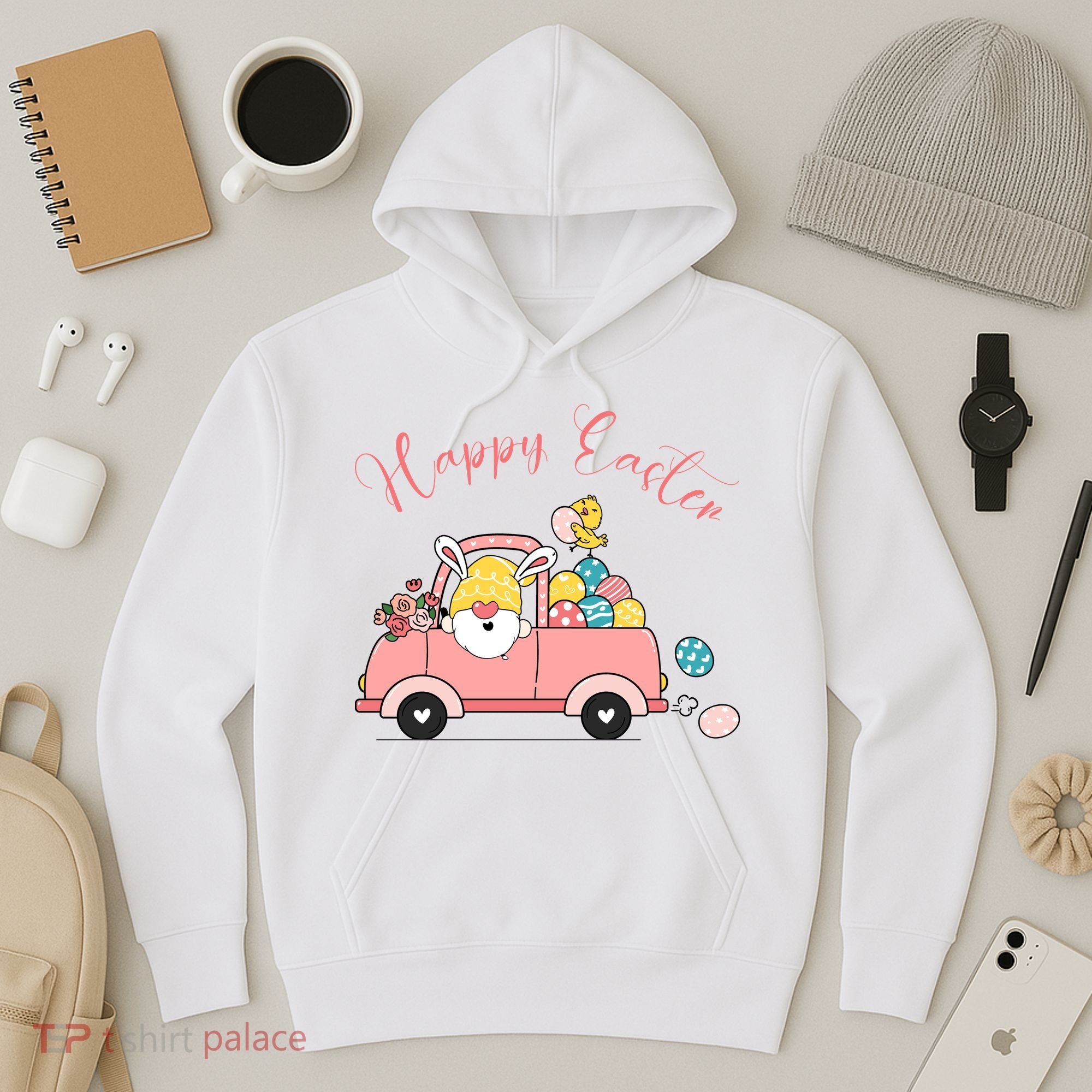 Happy Easter Gnome Truck Holiday Hoodie
