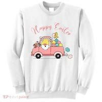 Happy Easter Gnome Truck Holiday Sweatshirt thumb 0