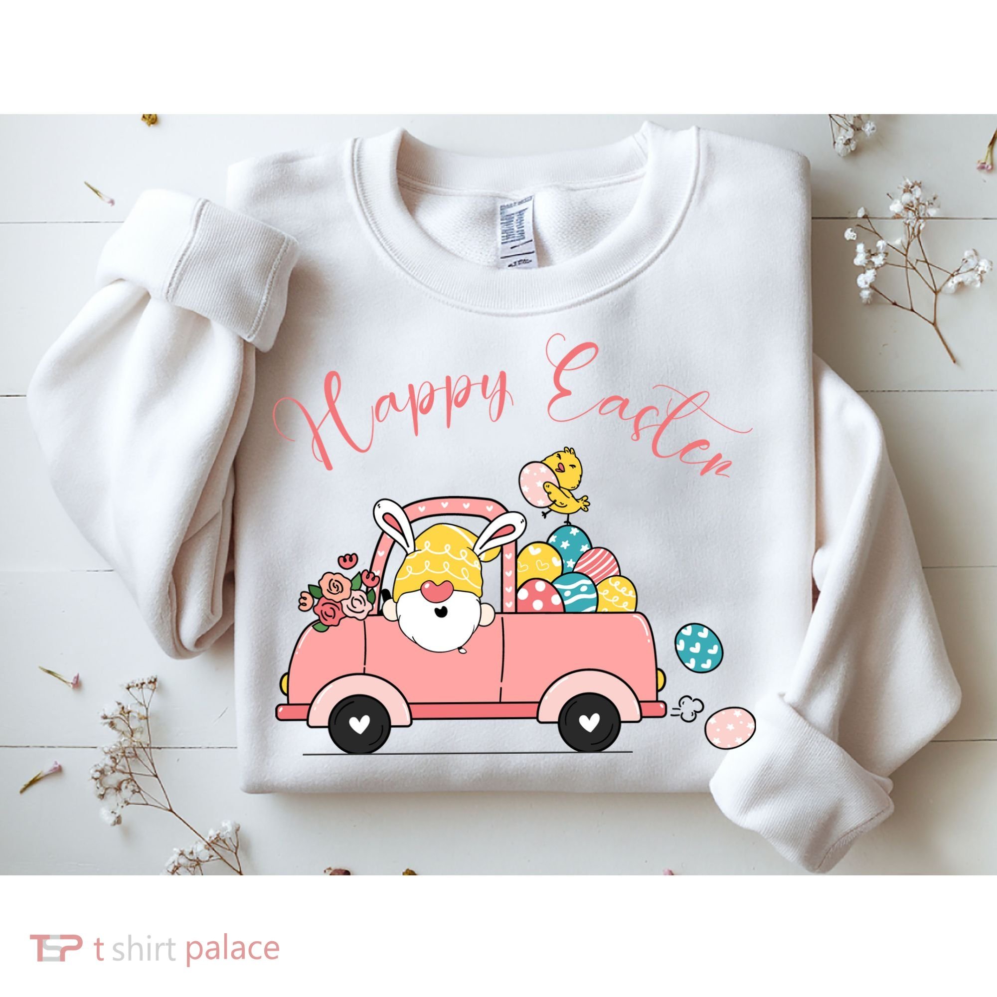 Happy Easter Gnome Truck Holiday Sweatshirt