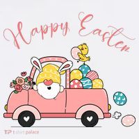 Happy Easter Gnome Truck Holiday Sweatshirt thumb 3