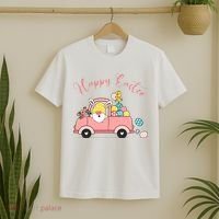 Happy Easter Gnome Truck Holiday T-Shirt thumb 2