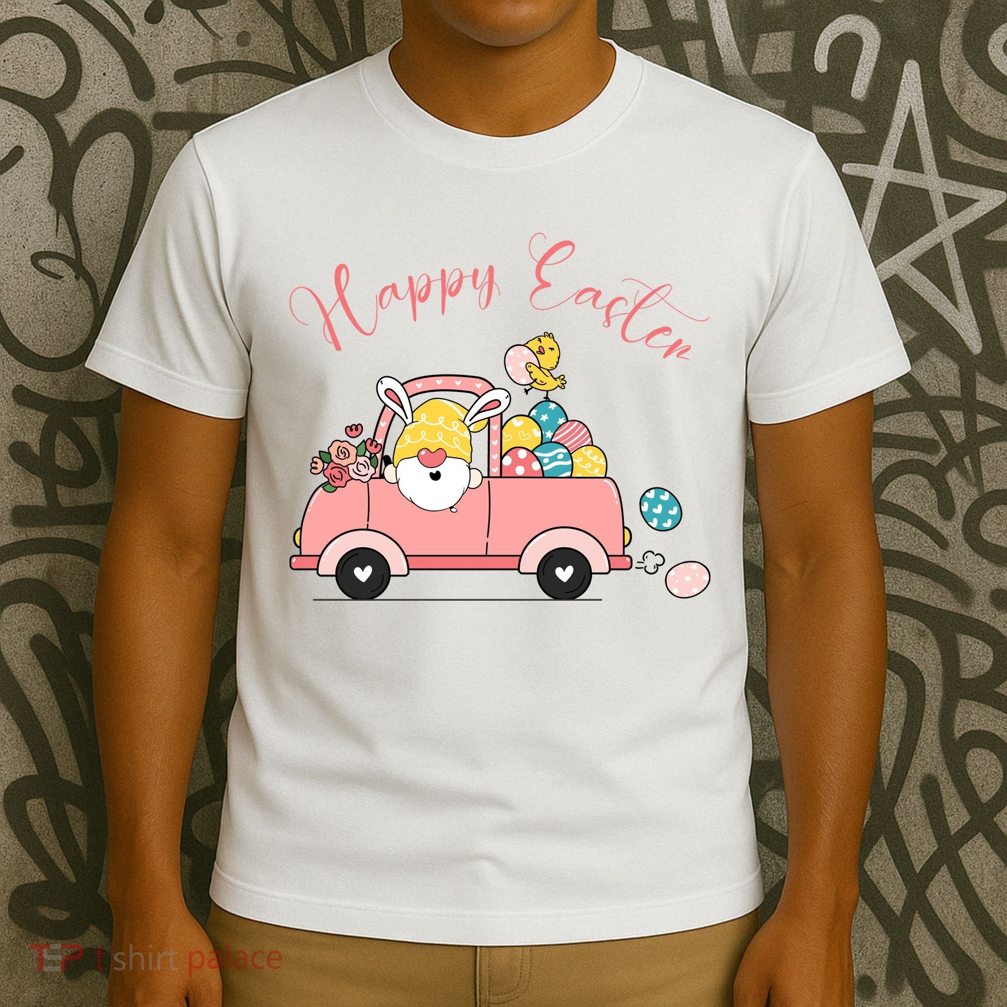 Happy Easter Gnome Truck Holiday T-Shirt