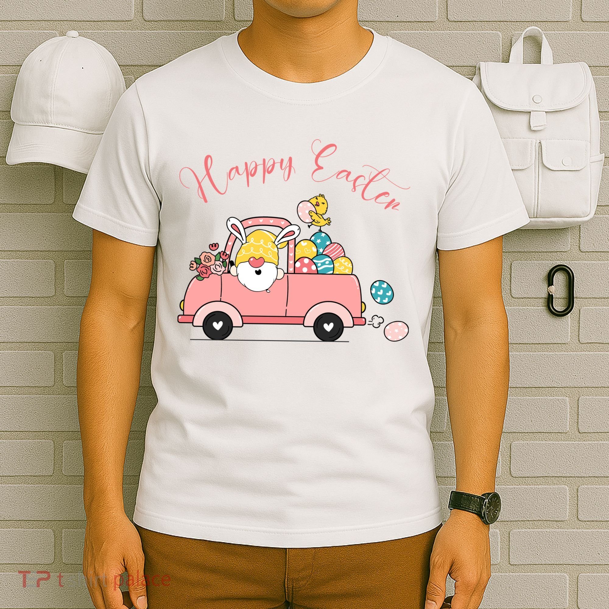 Happy Easter Gnome Truck Holiday T-Shirt