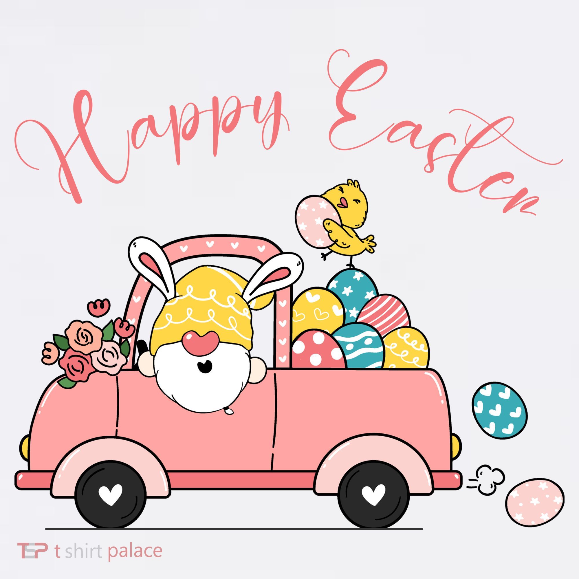 Happy Easter Gnome Truck Holiday T-Shirt