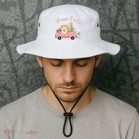 Happy Easter Gnome Truck Holiday Bucket Hat thumb 2