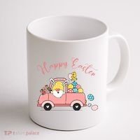 Happy Easter Gnome Truck Holiday Coffee Mug thumb 1