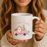 Happy Easter Gnome Truck Holiday Coffee Mug thumb 3