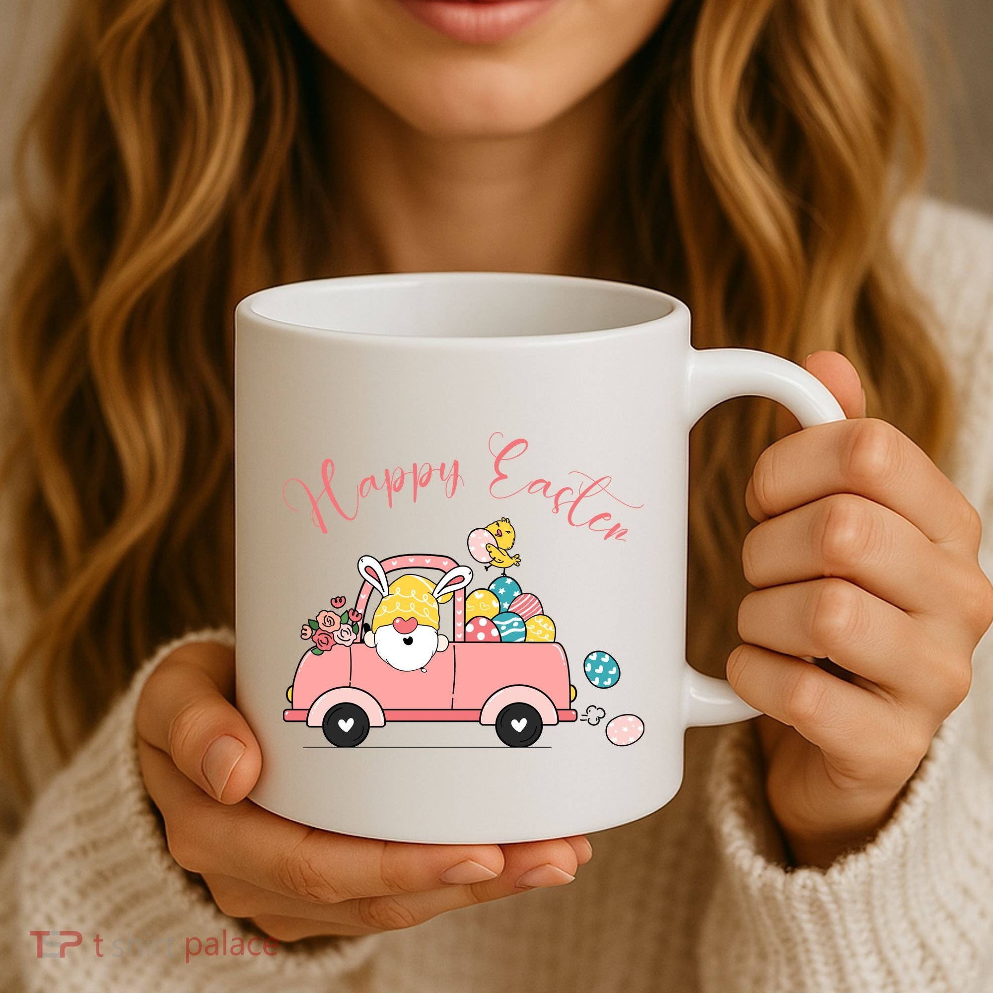 Happy Easter Gnome Truck Holiday Coffee Mug