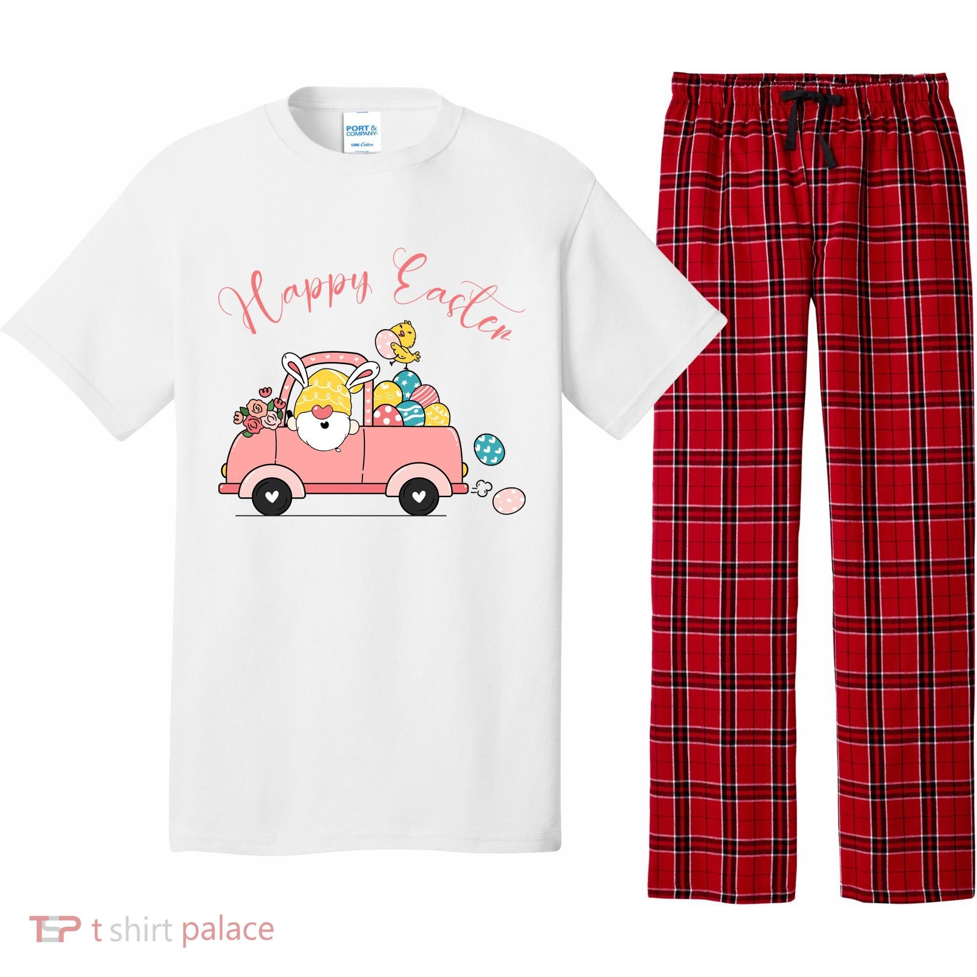 Happy Easter Gnome Truck Holiday Pajama Set