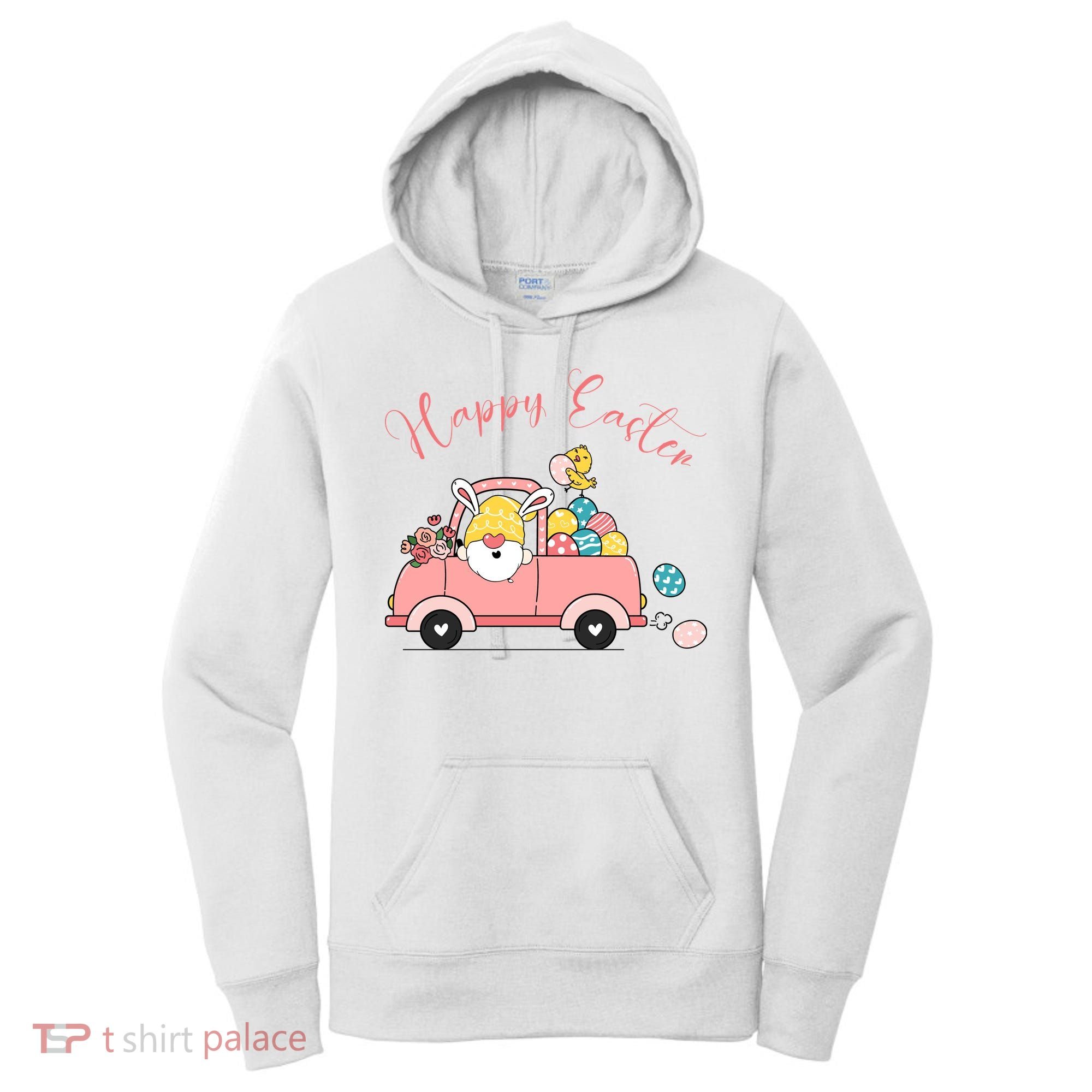 Happy Easter Gnome Truck Holiday Women's Hoodie