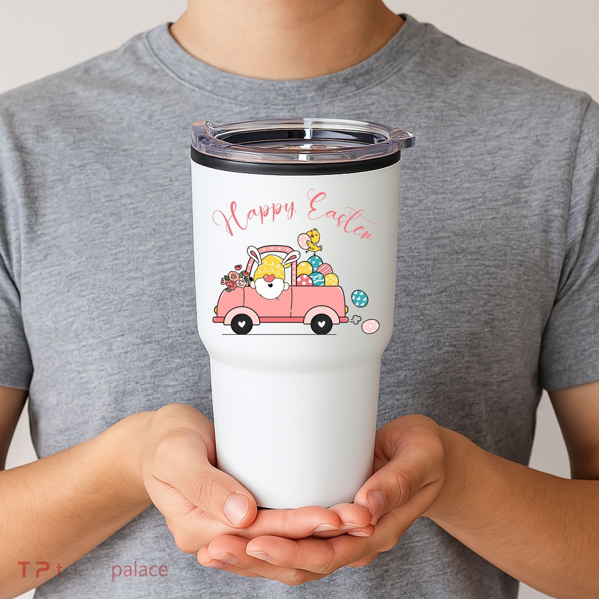 Happy Easter Gnome Truck Holiday Tumbler