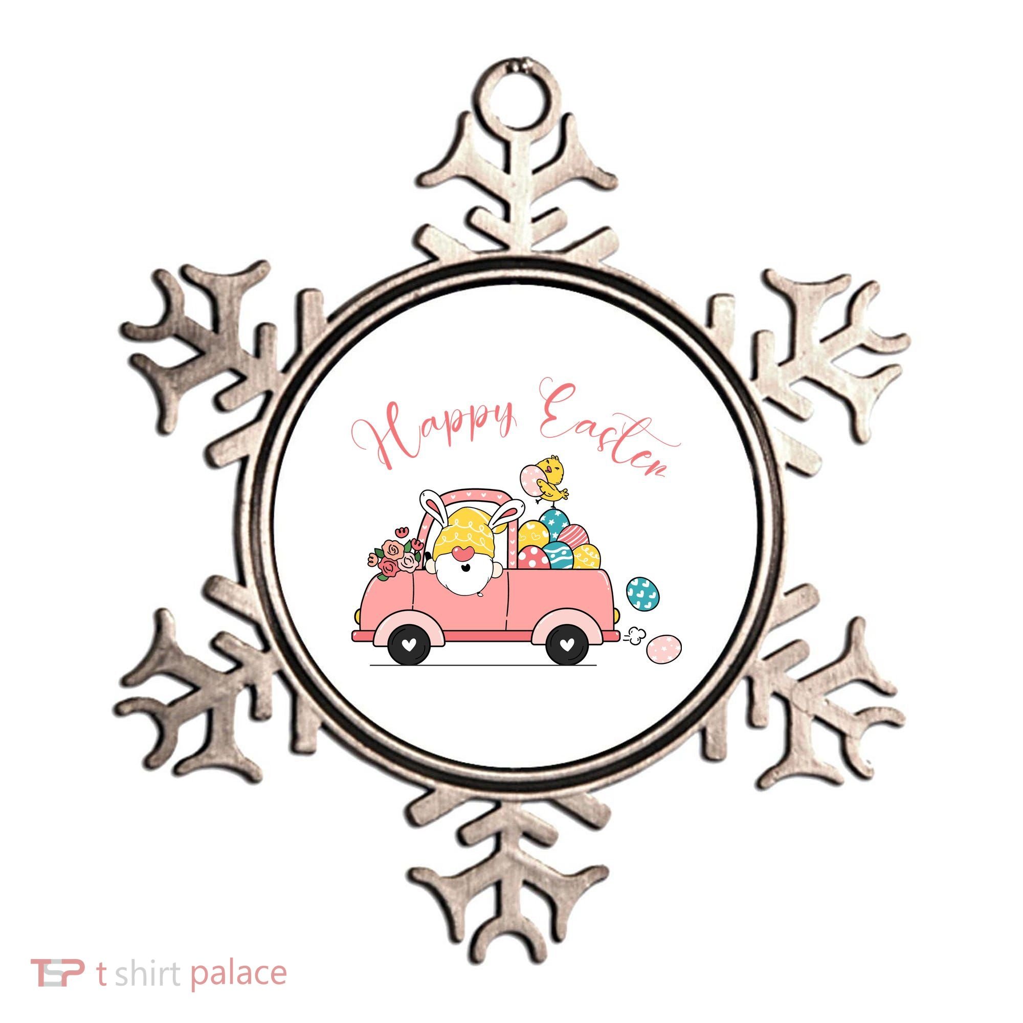 Happy Easter Gnome Truck Holiday Ornament