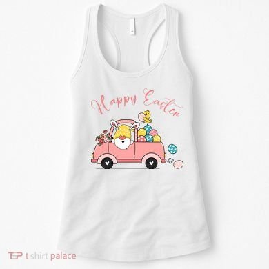 Happy Easter Gnome Truck Holiday Women's Tank Top