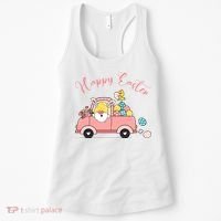 Happy Easter Gnome Truck Holiday Women's Tank Top thumb 0
