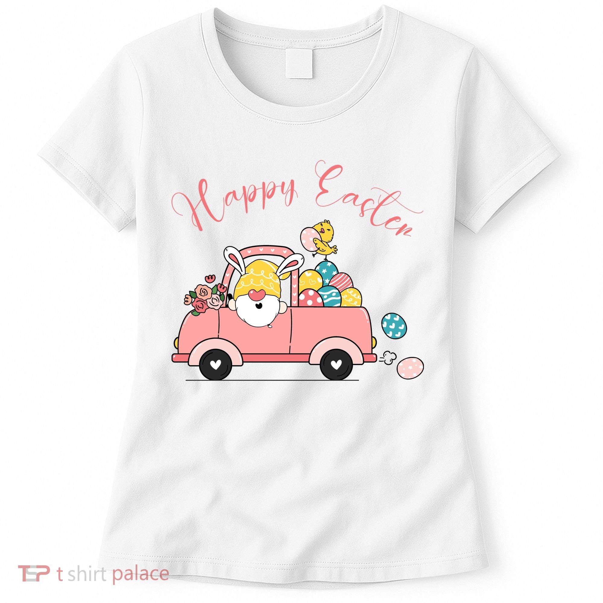 Happy Easter Gnome Truck Holiday Women's T-Shirt