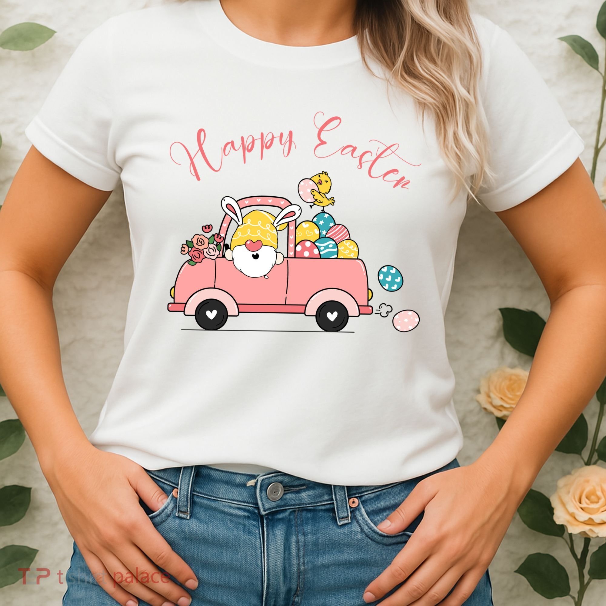 Happy Easter Gnome Truck Holiday Women's T-Shirt