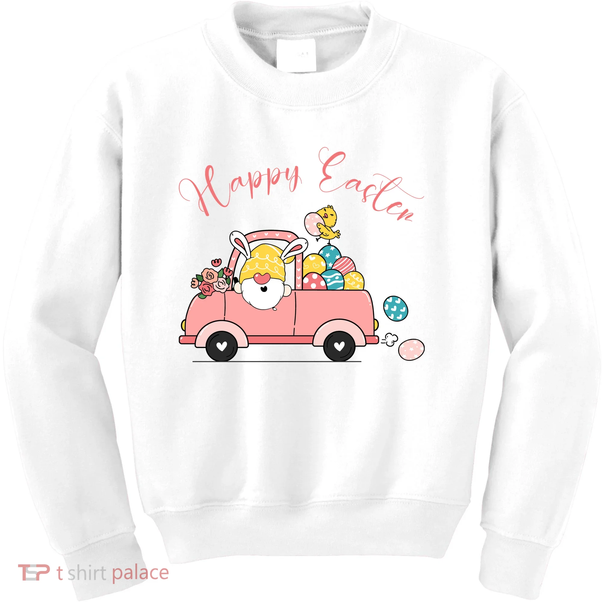 Happy Easter Gnome Truck Holiday Kids Sweatshirt