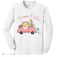 Happy Easter Gnome Truck Holiday Kids Long Sleeve Shirt thumb 0