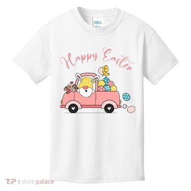 Happy Easter Gnome Truck Holiday Kids T-Shirt