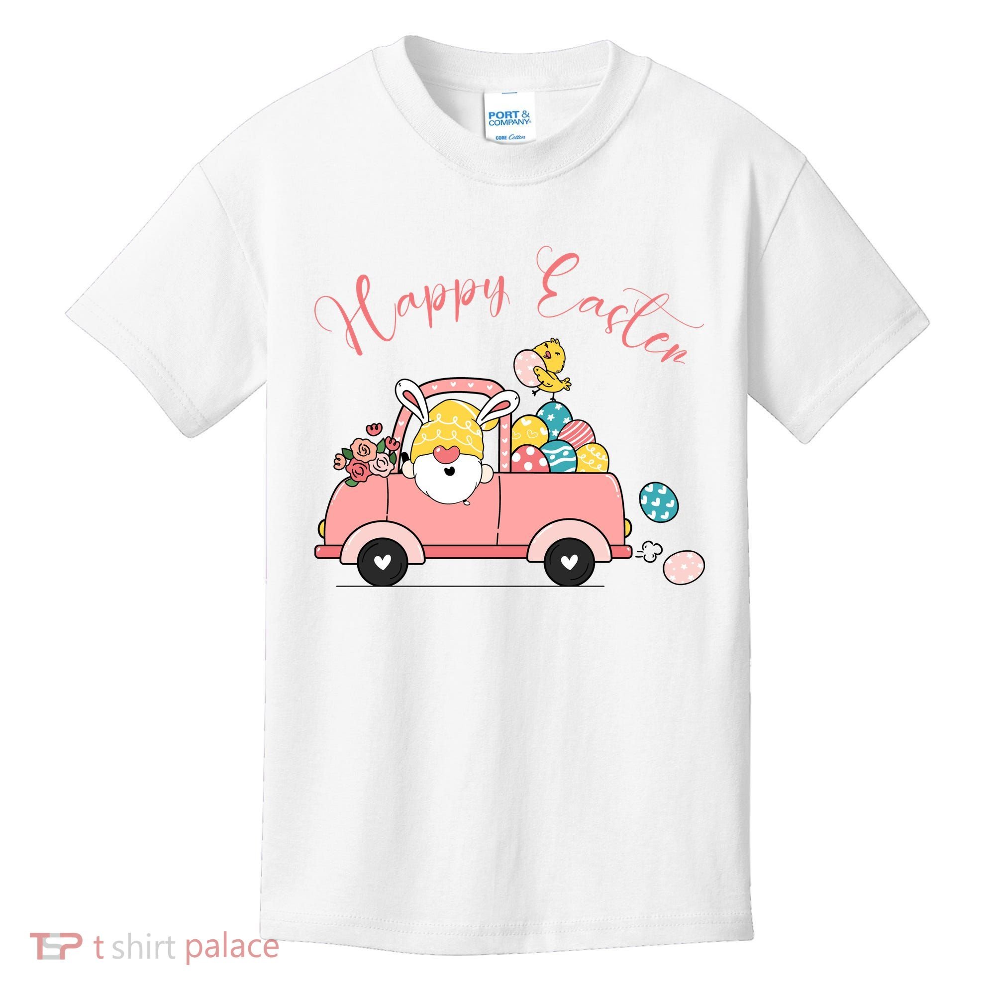 Happy Easter Gnome Truck Holiday Kids T-Shirt
