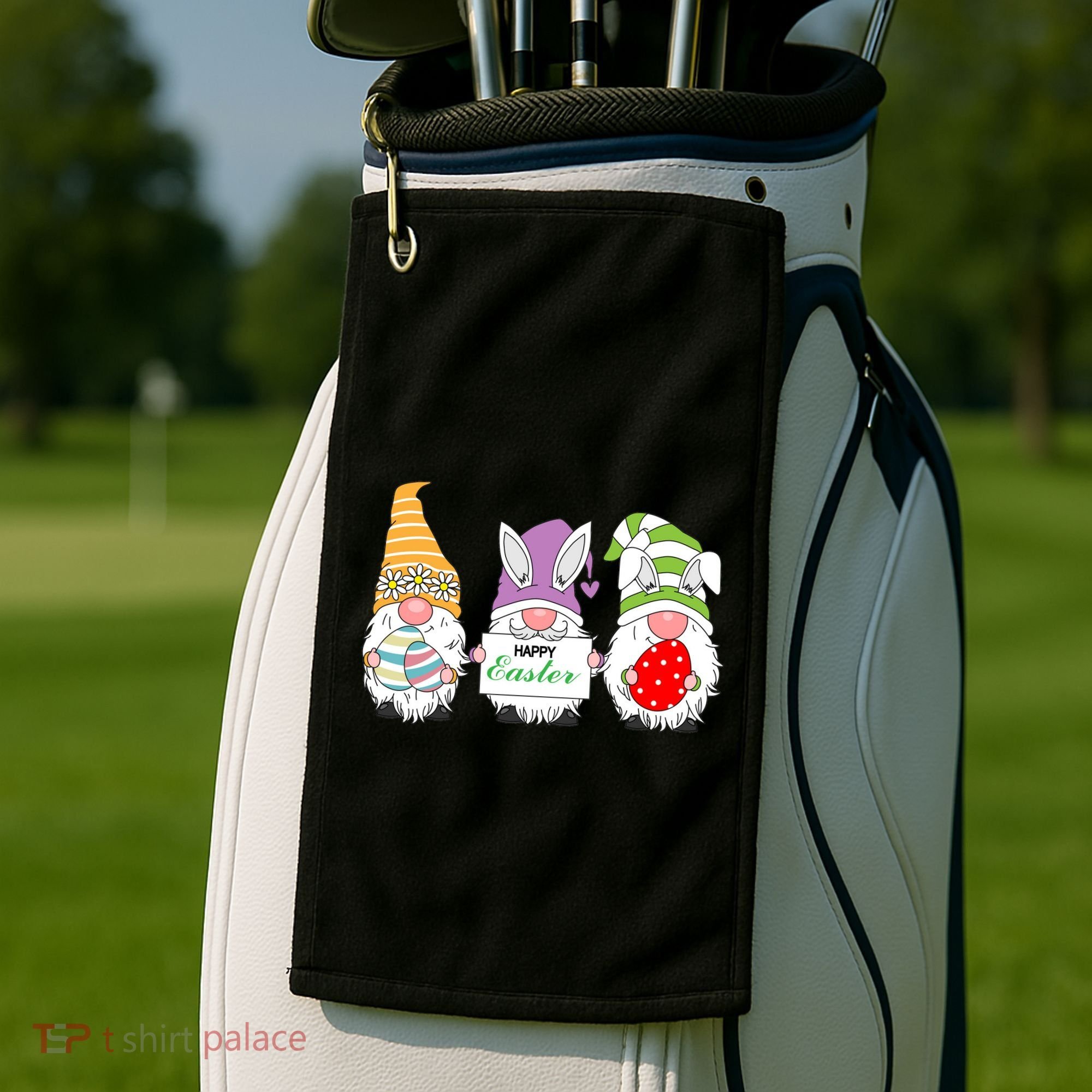 Happy Easter Gnome Golf Towel