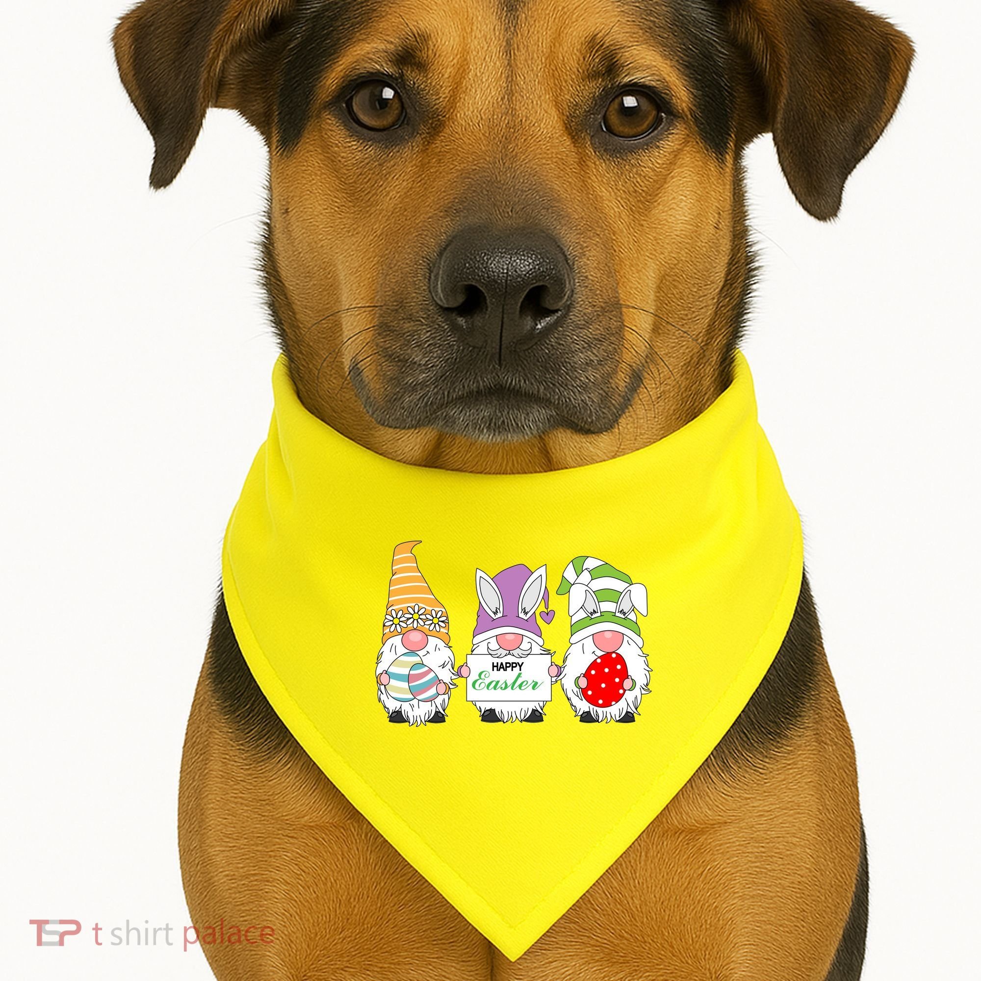 Happy Easter Gnome USA-Made Doggie Bandana