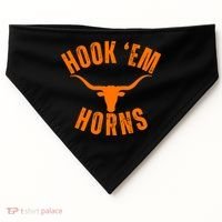 Hook Em Horns Texas Bull Head USA-Made Doggie Bandana thumb 0