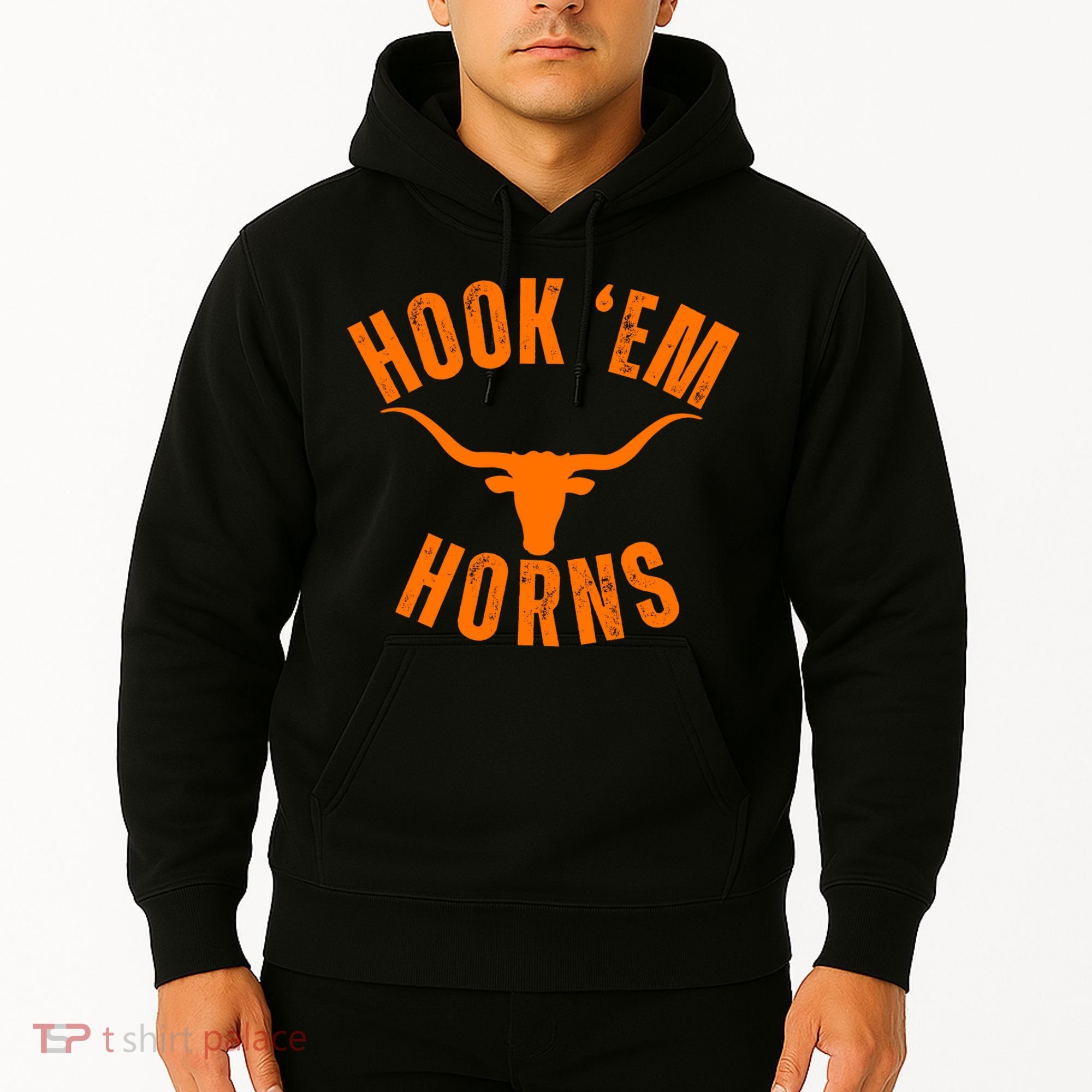 Hook Em Horns Texas Bull Head Hoodie