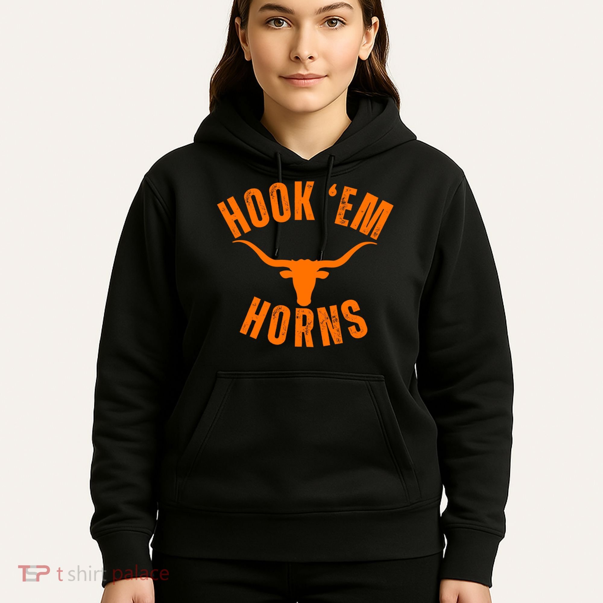 Hook Em Horns Texas Bull Head Hoodie